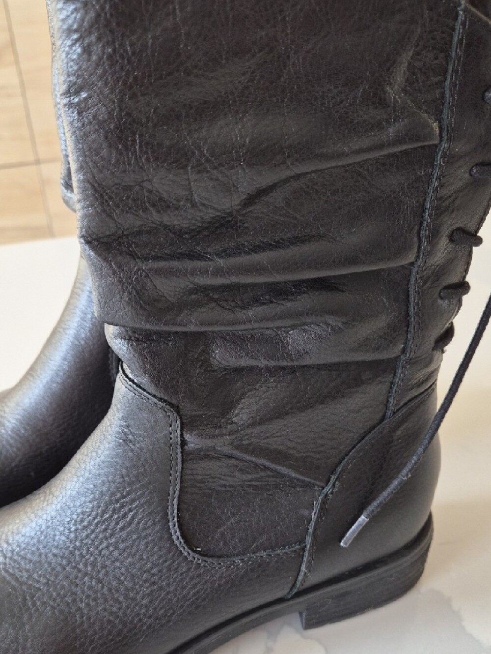 Sofft Black Mid-Calf Lace-Up Boots with Side Zip - Picture 7 of 9